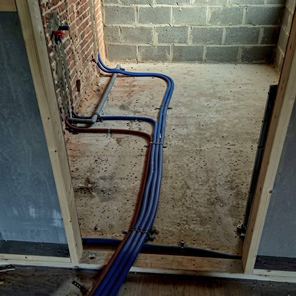 Tuyauterie sanitaire encastrée